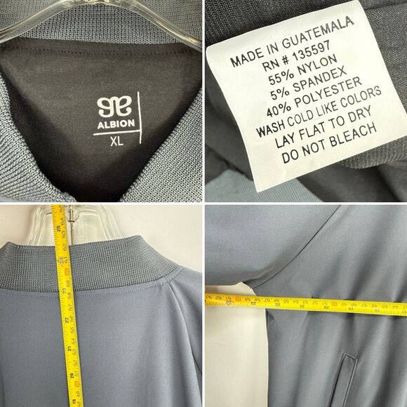 Albion Fit Women's Gray Gold Zipper Bomber Jacket Size XLarge - Picture 11 of 16